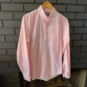 Bonobos Pink/White Floral Long Sleeve Button Down